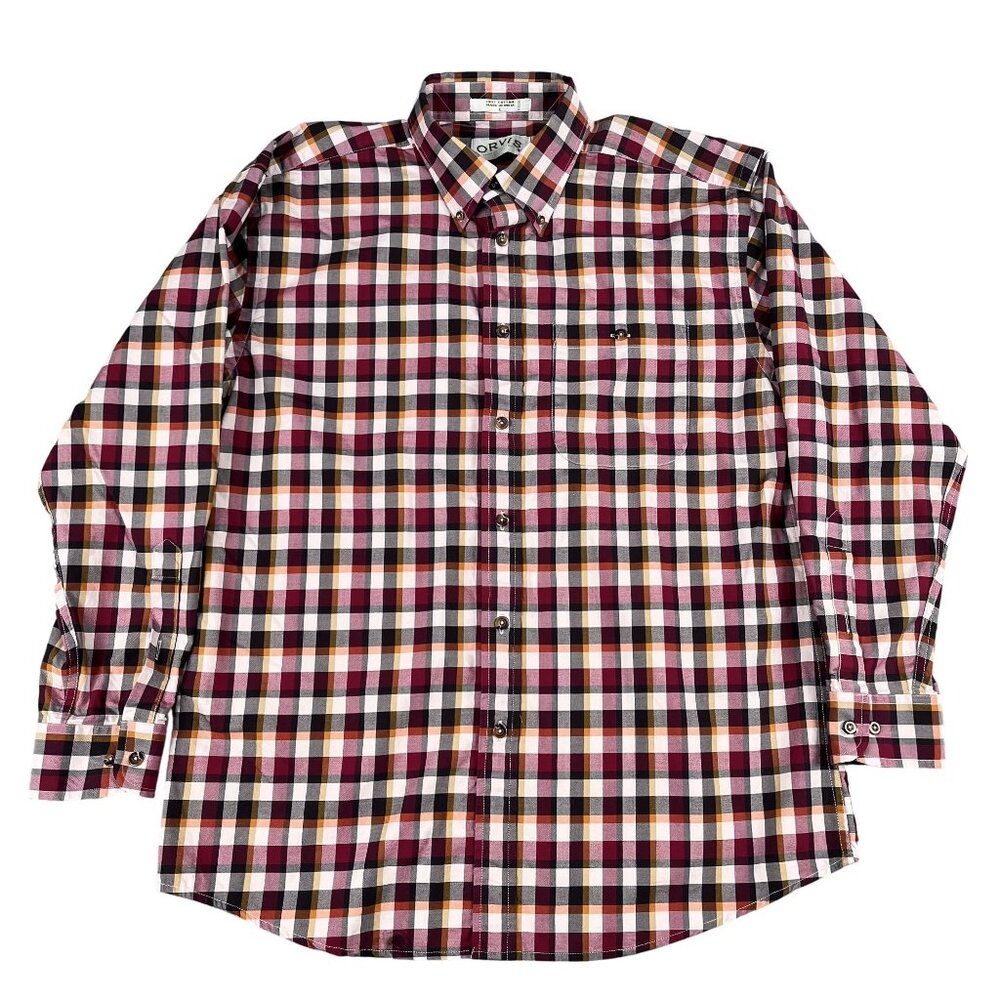 Orvis Shirt‎ Mens L Multicolor Plaid Button Down Long Sleeve Cotton Outdoor